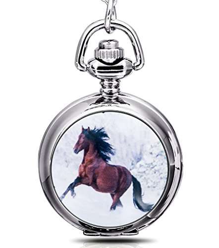 Buy Infinite U Horse Quartz Pocket Watch With Mirror White Dial Arabic Numerals Silver Features Price Reviews Online In India Justdial