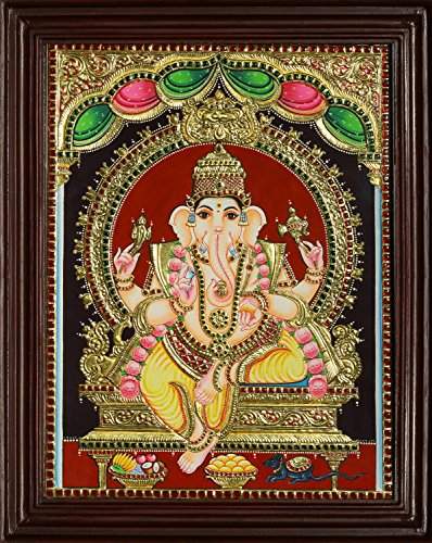 Buy MyAngadi Traditional Ganesha Tanjore Painting - 22 Carat Gold Foil  (31x26 cm), Features, Price, Reviews Online in India - Justdial