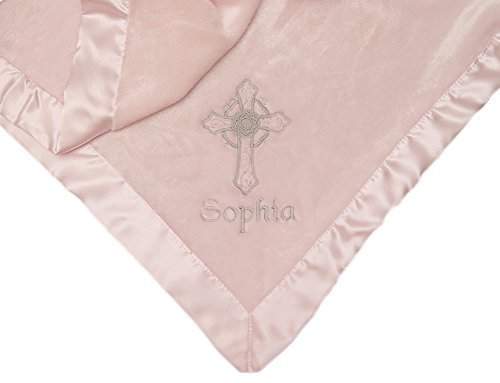 satin trim baby blanket personalized