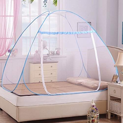 Buy Kail Blue Portable Folding Pop Up Mosquito Net Bed Canopy Curtains Travel Camping Tent 1 2 Openings 180cm200cm140cm Features Price Reviews Online In India Justdial