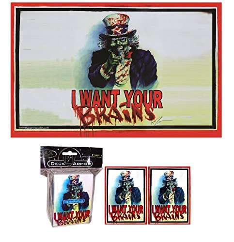 Buy I Want Your Brains Zombie Playmat Deck Box 100 Matching Gloss Finish Sleeves Fits Magic Mtg Cards By Max Pro By Max Pro Supplies Features Price Reviews Online In India Justdial