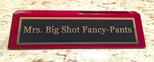 Buy Mrs Big Shot Fancy Pants Desk Plate W Business Card Holder Funny Gift For Your Boss By Griffco Features Price Reviews Online In India Justdial