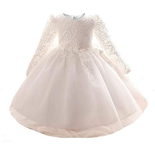 long sleeve baptism dress for baby girl