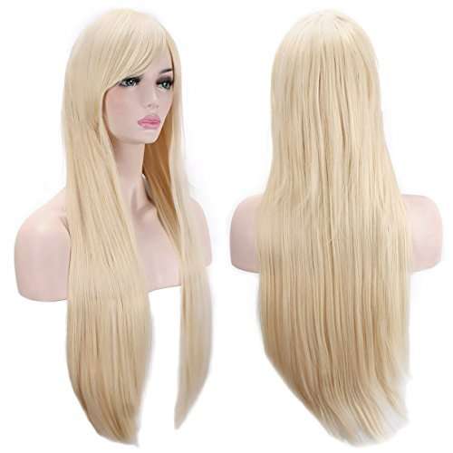 Buy Akstore Wigs 32 80cm Long Straight Anime Fashion Women S Cosplay Wig Party Wig With Free Wig Cap Blonde Features Price Reviews Online In India Justdial