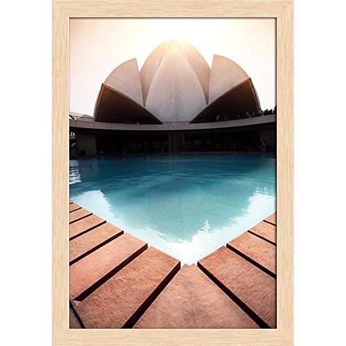 Buy Artzfolio Lotus Temple At Sunset In New Delhi India Canvas Painting Natural Brown Wood Frame 16 X 23 Features Price Reviews Online In India Justdial