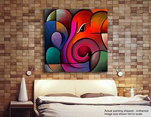 Buy Tamatina Lord Ganesha Modern Art Paintings (Fabric, Large/35x35 ,  Multicolour), Features, Price, Reviews Online in India - Justdial