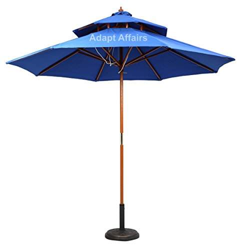 Buy Invezo Impression Luxury Wooden Center Pole Patio Umbrella 9 Ft Diameter Blue Color With Base Features Price Reviews Online In India Justdial