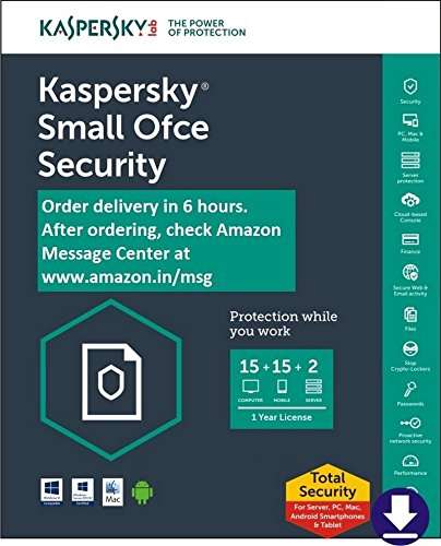 Buy Kaspersky Small Office Security Latest Version 15 Pcs 2 File Server 15 Mobile Devices Email Delivery In 2 Hours No Cd Features Price Reviews Online In India Justdial