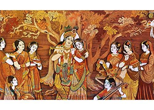 Buy Kayra Decor Lord Krishna With Gopi 3d Wallpaper Print Decal Deco Indoor Wall Mural Features Price Reviews Online In India Justdial