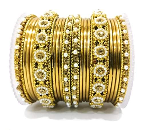 Buy Kanz Traditional Antique Bangles Chudiyan Churi Gold Plated Color Topaz With Pearl Set Of 18 Pieces Bangles For Women Girls Features Price Reviews Online In India Justdial Anuradha paudwal, anwar music director: buy kanz traditional antique bangles