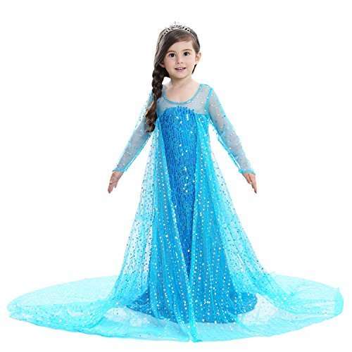 Buy Lilyfun Little Girl S Princess Fancy Dress Christmas Party Costume Blue Long Sleeve Child L 7 8 Features Price Reviews Online In India Justdial