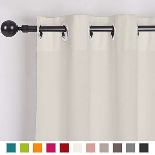 Encasa Homes Door Window Curtains Plain Colour Natural 2 Panels Of 60 Inches 5 Feet Long 54 Inch Wide Medium Weight Cotton Canvas Darkening Non Blackout For Living Room Encasa Homes Door Window Curtains, 60 Wide Curtains
