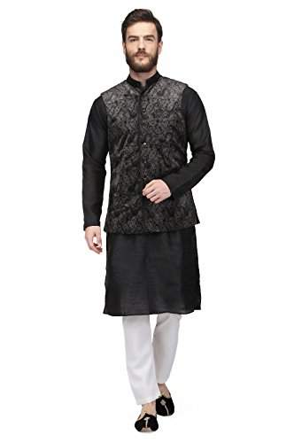 black kurta pajama with basket