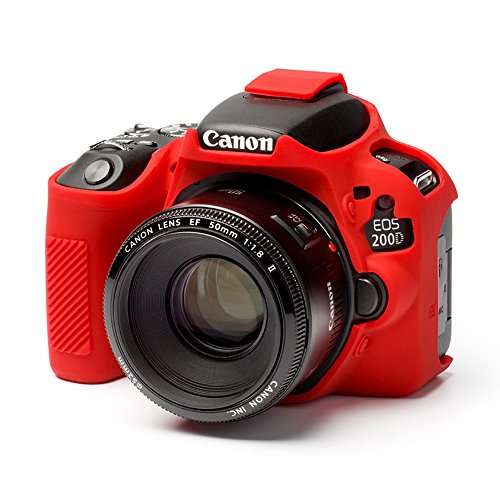 easycover silicone protective camera case cover for canon 200d red