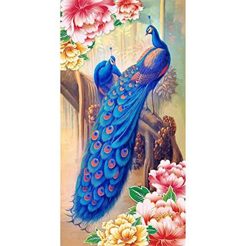 Buy Diy Diamond Painting 5d Diamond Sticker Cross Stitch Painting Home Decor Blue Peacock Features Price Reviews Online In India Justdial