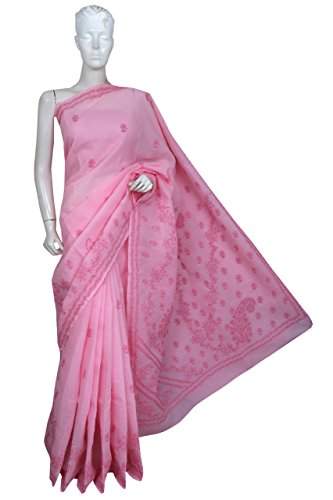 Buy Ada Women S Cotton Hand Embroidered Lucknow Chikan Saree With Blouse Piece A220448 Pink Features Price Reviews Online In India Justdial Light and supple fabrics, paired with floral motifs embroidered on the borders and pallus in the chikan style make them perfect for occasions that require fluidity in movement with the appeal of tradition, such as wedding sangeets. ada women s cotton hand embroidered lucknow chikan saree with blouse piece a220448 pink