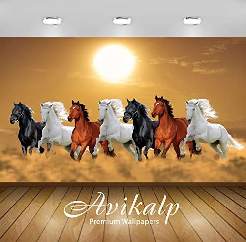 Buy Avikalp Exclusive Awi3249 Seven Running Horses Vastu 7 Horses Seven Horses Vaastu Seven Horse Success Power Progress Prosperity Full Hd Wallpapers For Living Room Hall Kids Room Kitchen Tv Background Office
