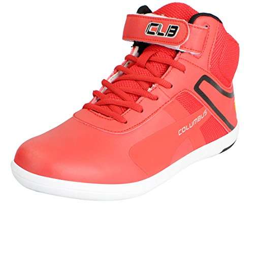 Buy Columbus Men S Red Black Velcro Sneakers Super Star 44 Features Price Reviews Online In India Justdial