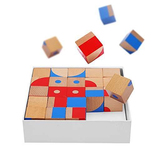 Buy Wooden Cube Puzzle Blocks Benho Red Amp Blue 25 Pieces Color Bricks Kids Educational Pattern Blocks Puzzles For Children S Learning Features Price Reviews Online In India Justdial