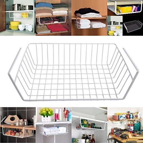 Livzing Compact Under Shelf Storage Basket Kitchen Pantry Cabinet Hanging Organizer Wrap Rack White Features Reviews In India Justdial Livzing Compact Under Shelf Storage, Under Kitchen Cabinet Hanging Shelf