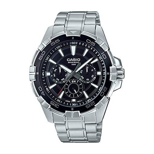 casio enticer analog black dial men's watch