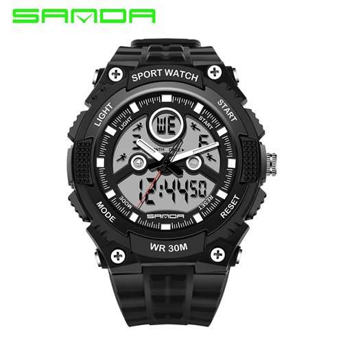 sanda men s fashion watch men outdoor waterproof sports watches digital quartz watch erkek kol saati montre black