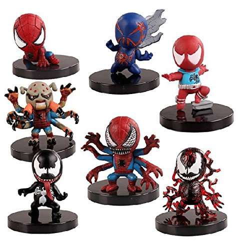Buy Pi Super Heros Spider Man Action Figurines 8 Cm Q Version Red Black Spiderman X Men Figures 7pc Set Features Price Reviews Online In India Justdial