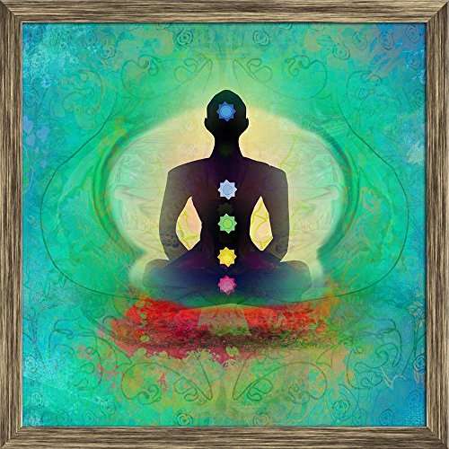 Buy Pitaara Box Yoga Lotus Pose Canvas Painting Antique Golden Frame 25 X 25inch Features Price Reviews Online In India Justdial