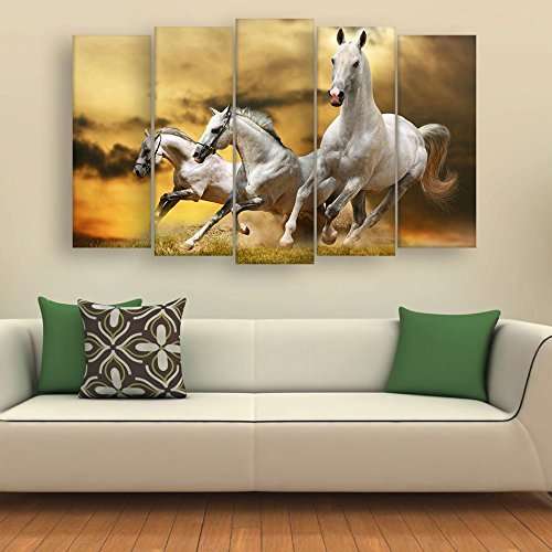 Buy Inephos Multiple Frames Beautiful Running Horses Vastu Wall