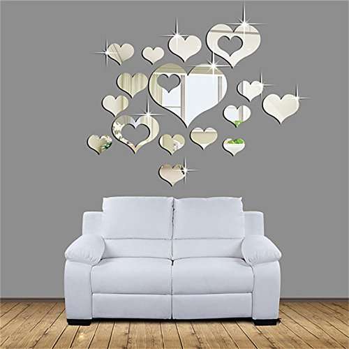 Buy Hot 1set 15pcs Home 3d Removable Heart Art Decor Wall Stickers Living Room Decoration Best Price Drop Shipping Jun27 Features Price Reviews Online In India Justdial