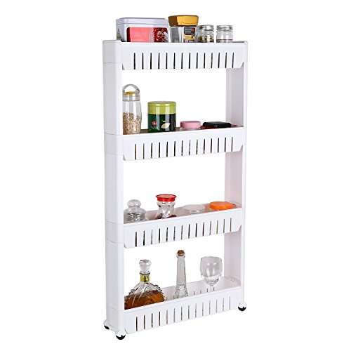Buy Sunam Storage Cabinet 4 Layer With 4 Wheels Slide Out Storage Cabinet Rack Tower For Limited Space In Kitchen Bathroom Laundry Room Features Price Reviews Online In India Justdial