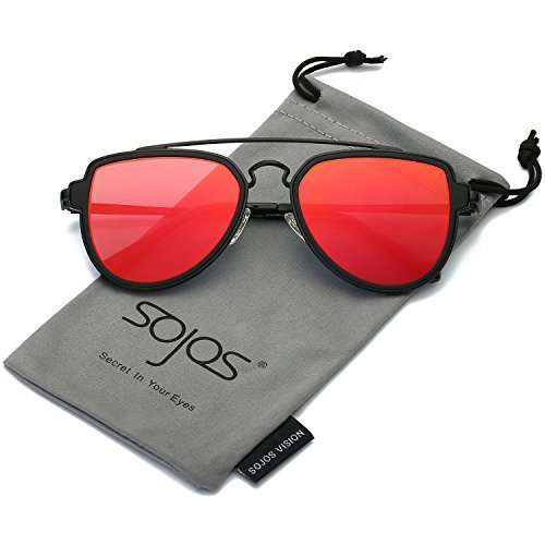 flat mirrored aviator sunglasses