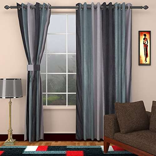 Buy P Home Decor Premium Quality Heavy Plain Curtains For Living Room Window 5 Ft Set Of 2 Grey Features Price Reviews Online In India Justdial