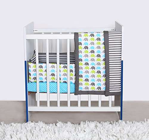 bacati elephant crib bedding