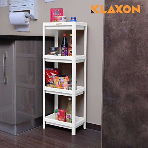 Buy Klaxon Jace Plastic Storage Racks 4 Tier Bathroom Kitchen Storage Organizer Shelf White Features Price Reviews Online In India Justdial