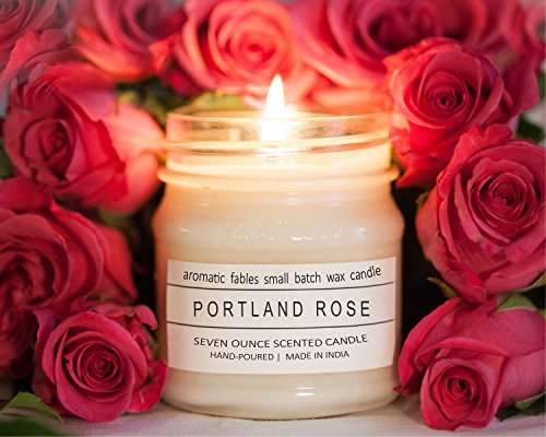 Buy First Row Aromatic Fables 8oz Soy Wax Gifting White Color Glass Jar Scented Candle Portlan Rose Features Price Reviews Online In India Justdial