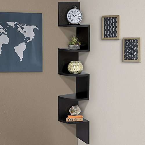 Buy Santosha Decor Black Zigzag Corner Wall Mount Shelf Unit Racks Features Price Reviews Online In India Justdial