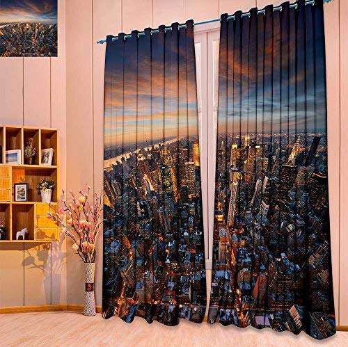 Septsonne 2 Panel Curtains New York City Skyline At Sunset Newyork Linen Window Grommet Top W52 X L108 Pair Features Reviews In India Justdial Panel Curtains New York City Skyline, New York Curtains