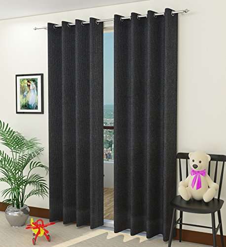 Buy Akshya Designer Fancy Latest Deign Door Curtains For Living Room Set Of 4 Black Colou Features Price Reviews Online In India Justdial