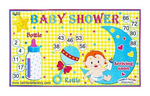 Buy Tambola Factory Baby Shower Rattle Housie Ticket Game 15 8 Cm