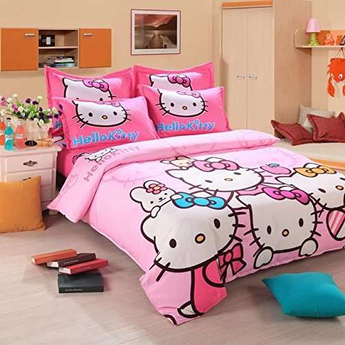 Buy Hitsan Hello Kitty Bedding Set Children Cotton Bed Sheets Hello Kitty Duvet Cover Bed Sheet Pillowcase Twin Full Queen Free As Photo 6 Full Features Price Reviews Online In India Justdial