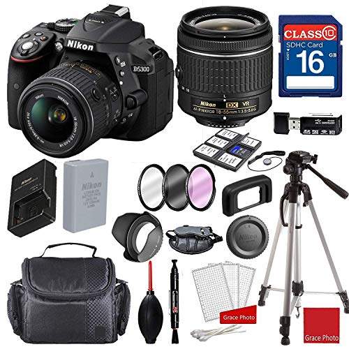 Buy Nikon D5300 Dx Format Digital Slr W Af P Dx Nikkor 18 55mm F 3 5 5 6g Vr Lens Professional Accessory Bundle 17 Items Features Price Reviews Online In India Justdial