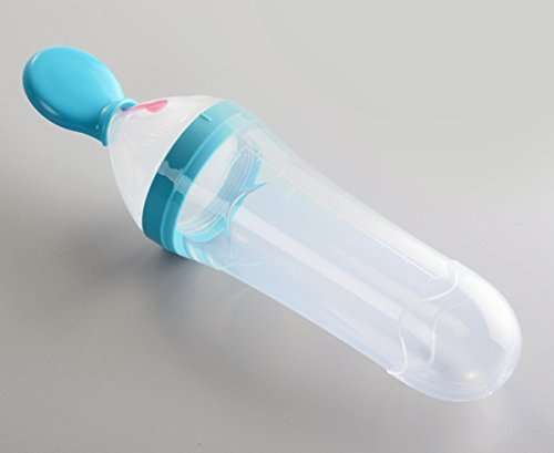 baby bottle with spoon attached