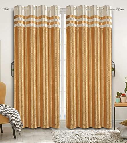 Curtains For Window 5 Feet By La Elite Set Of 2 Pc Two Ployester Blend Gold Features Reviews In India Justdial Window Curtains Ployester Blend Gold, Brown And Gold Curtains
