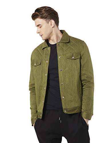 olive green denim jacket men