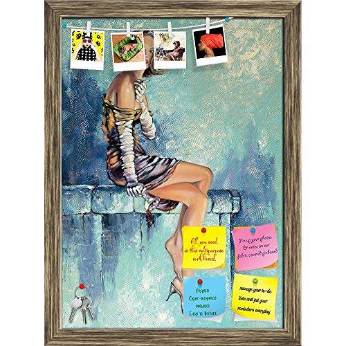 600mm x 400mm Wooden Framed Cork Board with Pins For Massage Notice Board
