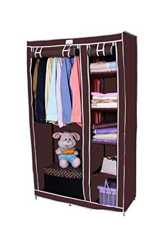 Buy Portable Double Door Storage Wardrobe Carbon Steel Metal Structure Brown Features Price Reviews Online In India Justdial