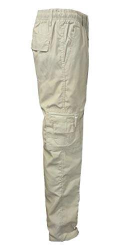 mens khaki cargo pants elastic waist