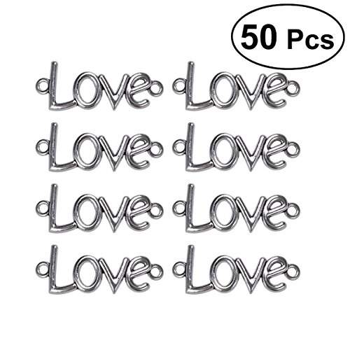buy 50pcs vintage alloy english letter words love antique charms pendant for necklace jewelry making silver features price reviews online in india justdial justdial