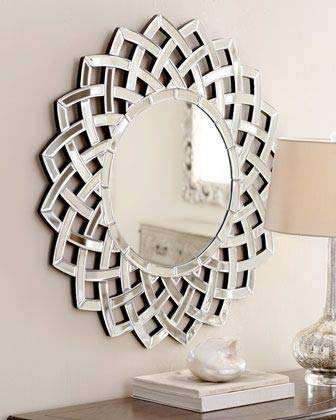 Buy Venetian Design Colton Modern Round Wall Mirror Diameter 30